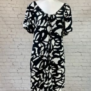 Easy On Easy Go Velvet black and white dress with pockets XL